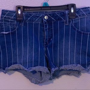 Striped Jean shorts